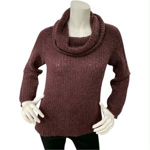 Elsa Manda Cozy Maroon Cowl Neck Sweater Size S